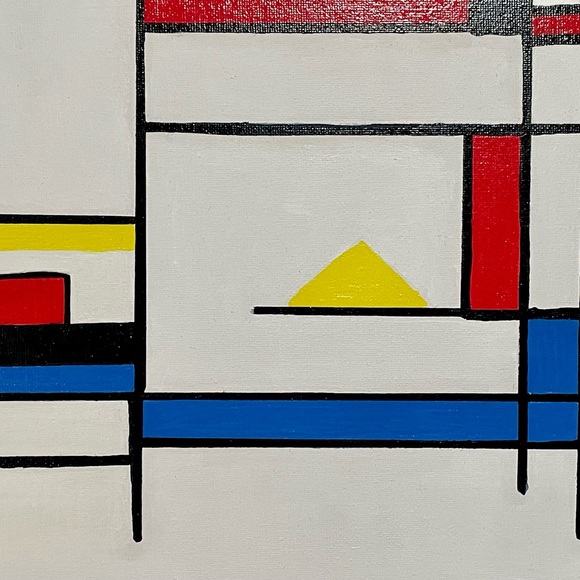 Mid Century Modern abstract acrylic painting on 16x20 canvas board - Picture 3 of 5